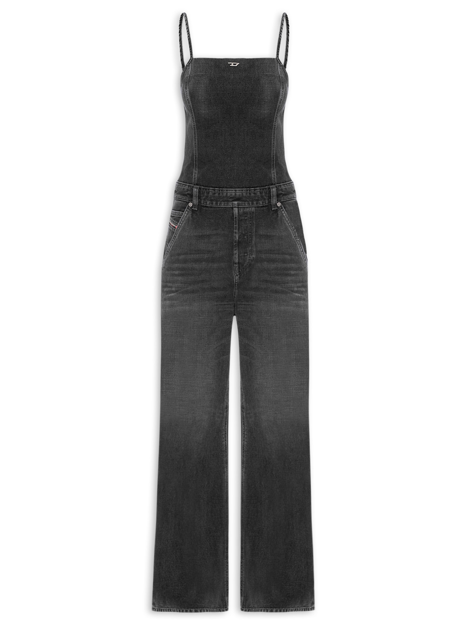 Macacão Feminino Jeans De-Vors Overalls Preto Diesel