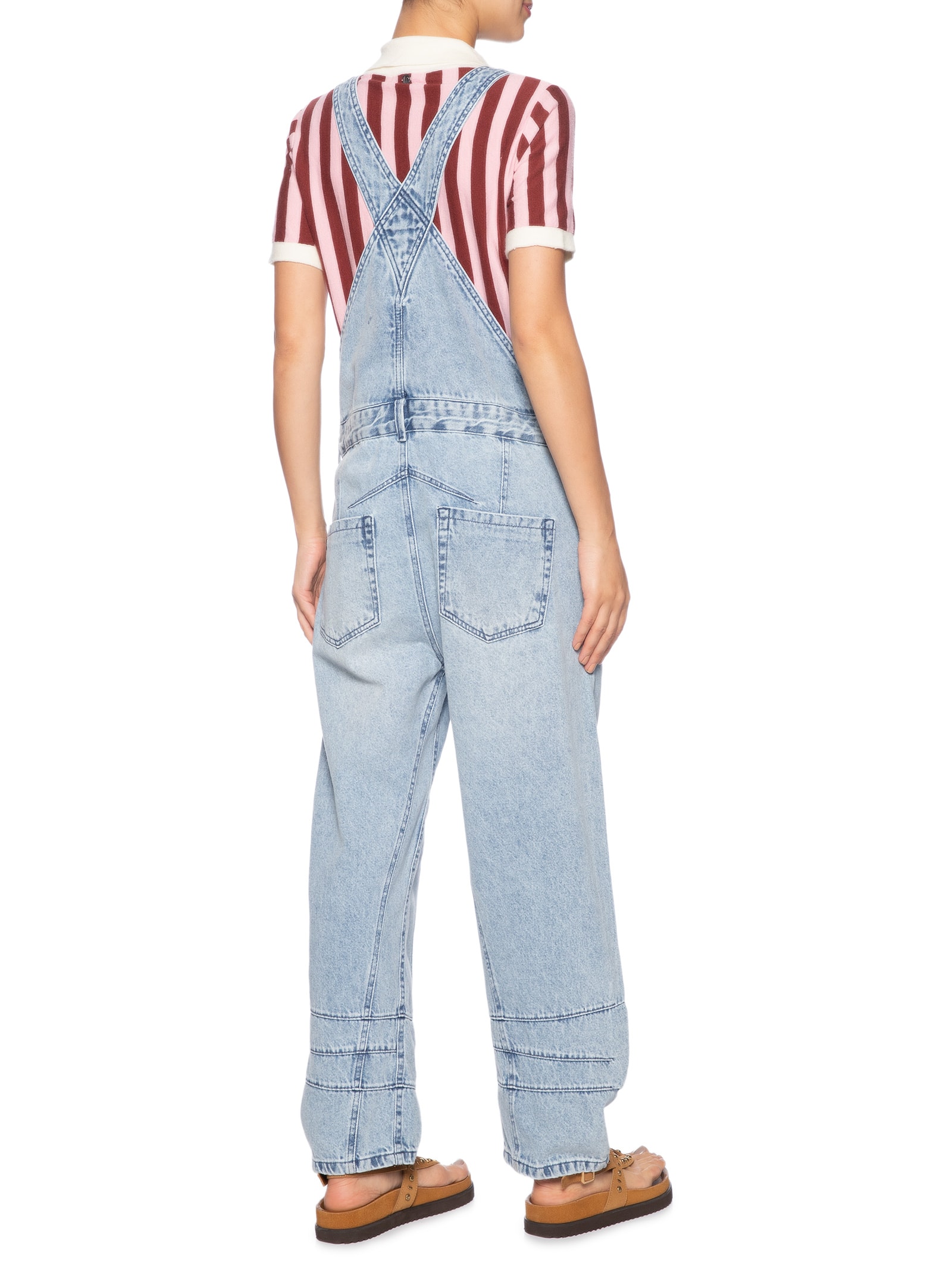 Macacão Feminino Jeans Longo Com Pences Na Barra Azul Animale Jeans