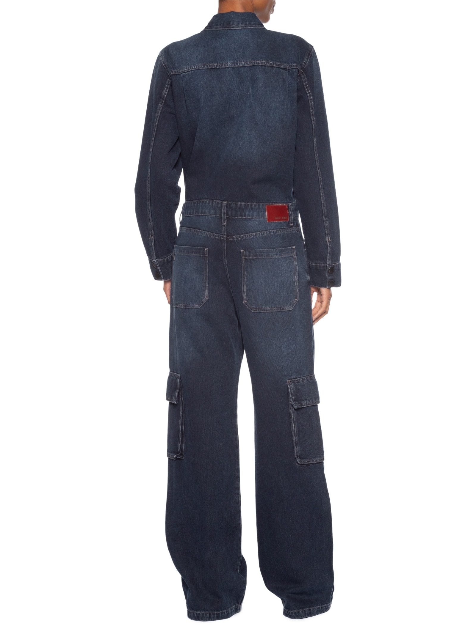 Macacão Feminino Jeans Manga Longa Cargo Azul Animale Jeans