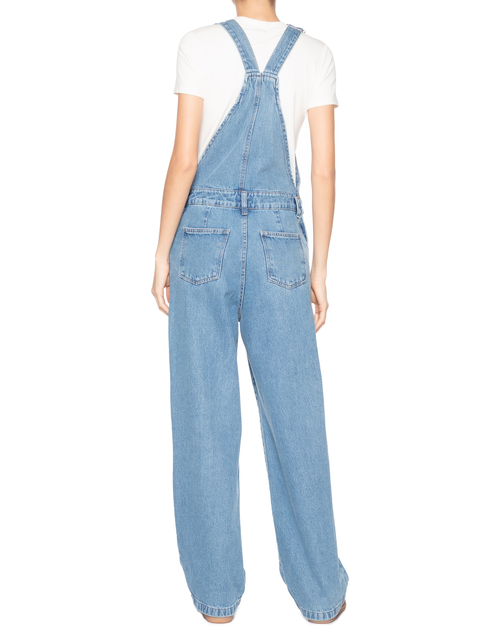 Macacão Feminino Jeans Oversized Azul Market 33