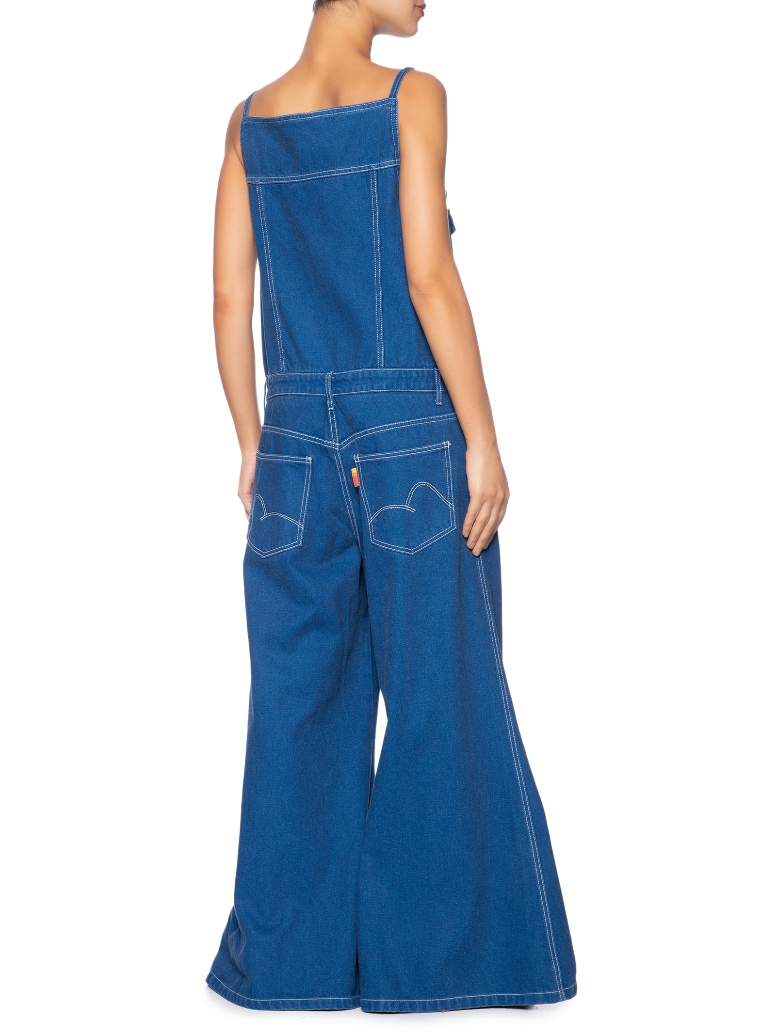 Macacão Feminino Jeans Pantalona Azul Farm