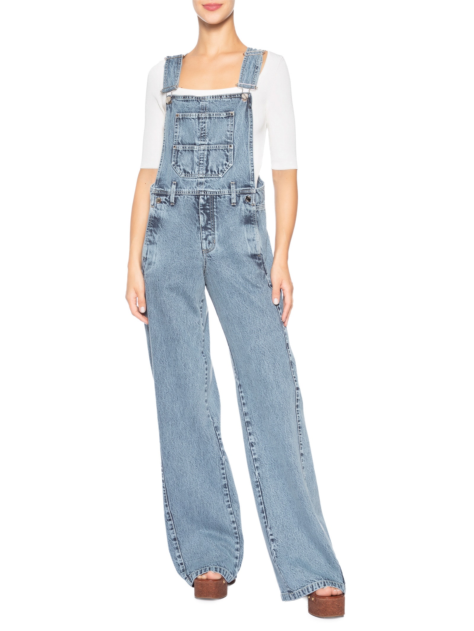 Macacão Feminino Jeans Perna Reta Azul Animale