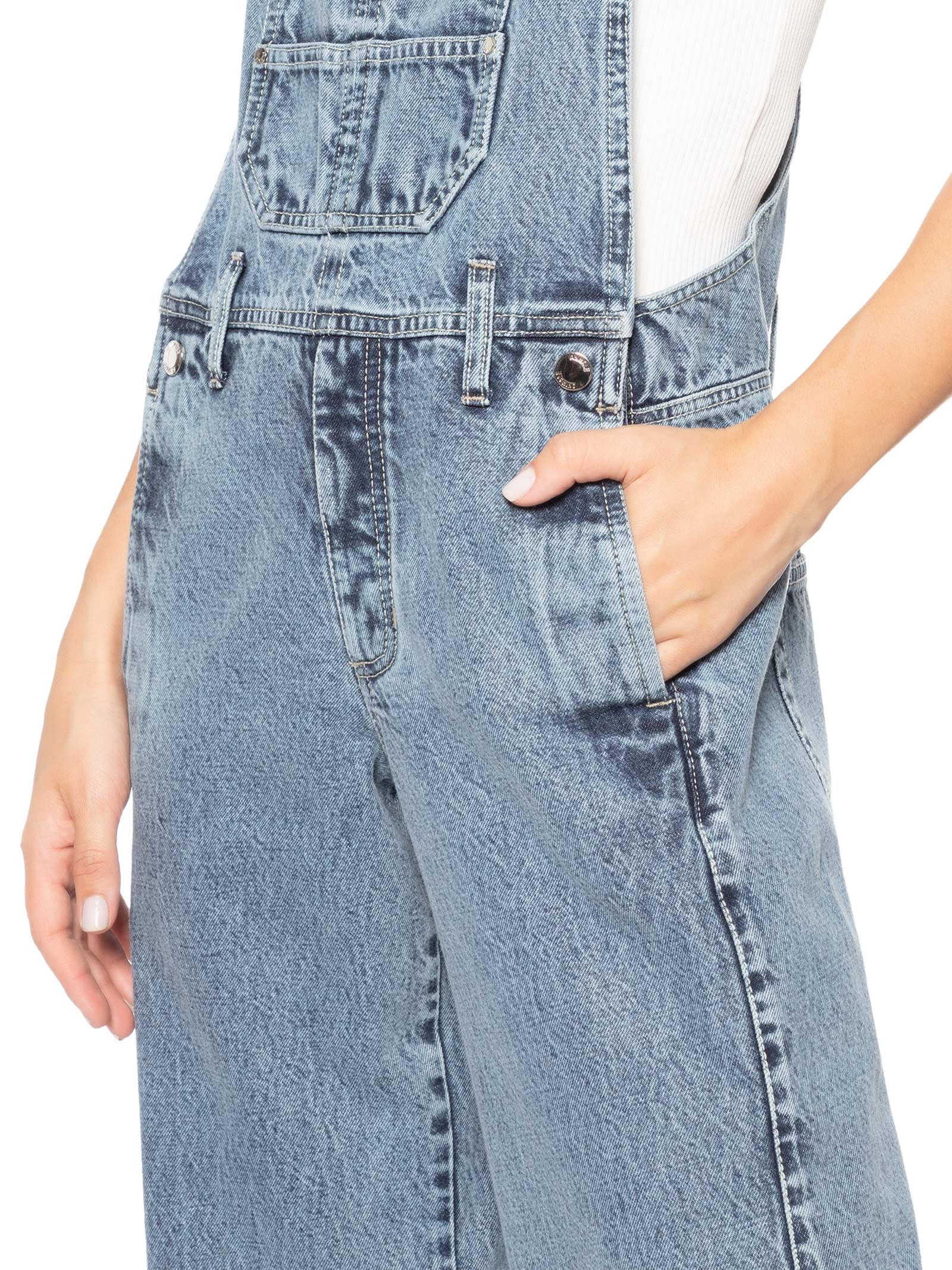 Macacão Feminino Jeans Perna Reta Azul Animale