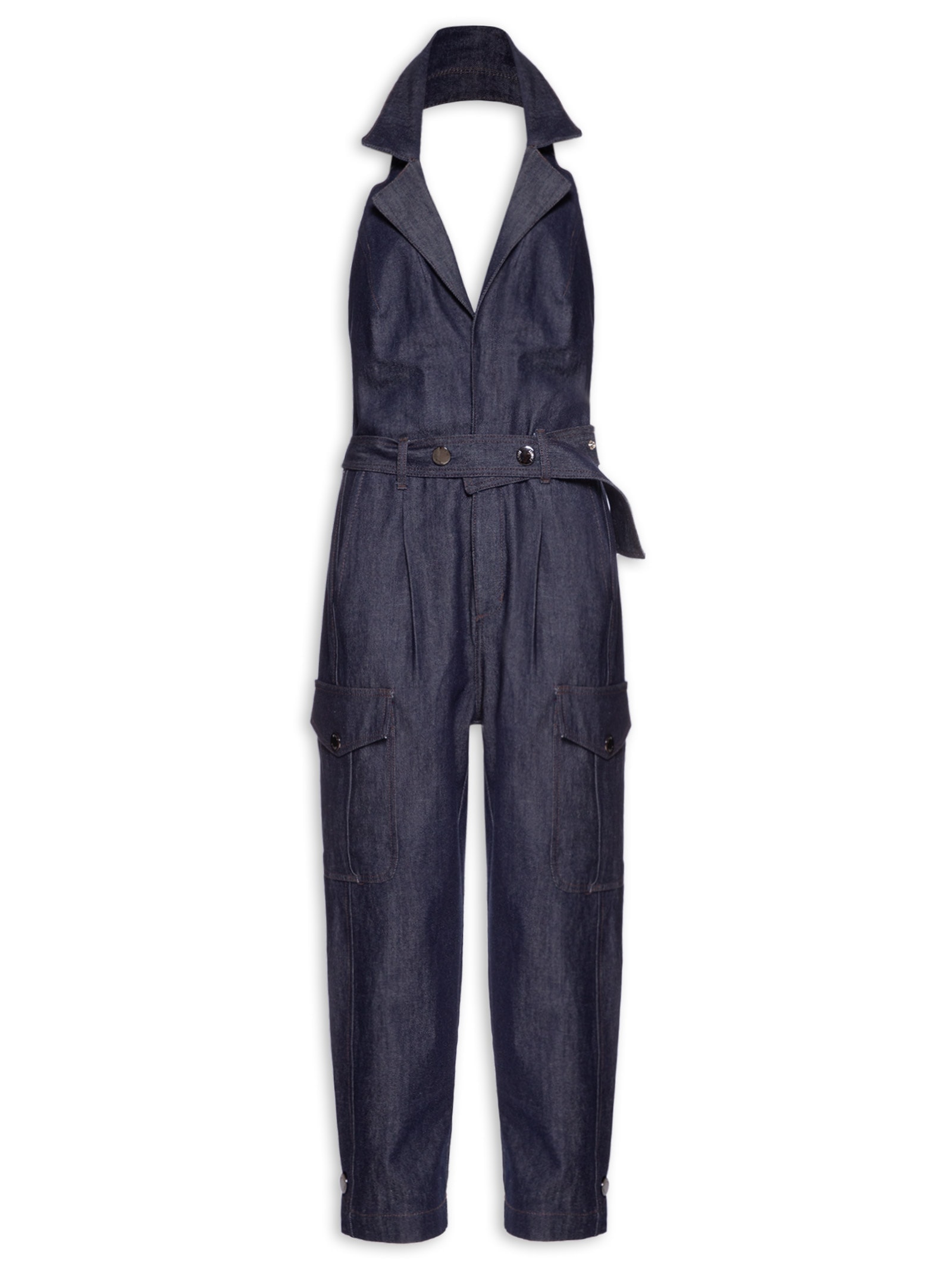 Macacão Feminino Jeans Raw Cinto Azul Animale