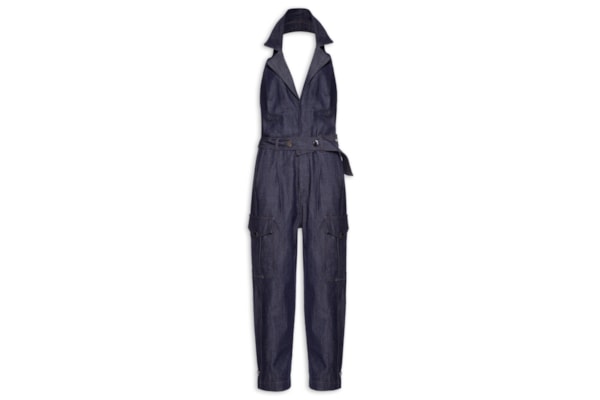 Macacão Feminino Jeans Raw Cinto - Azul