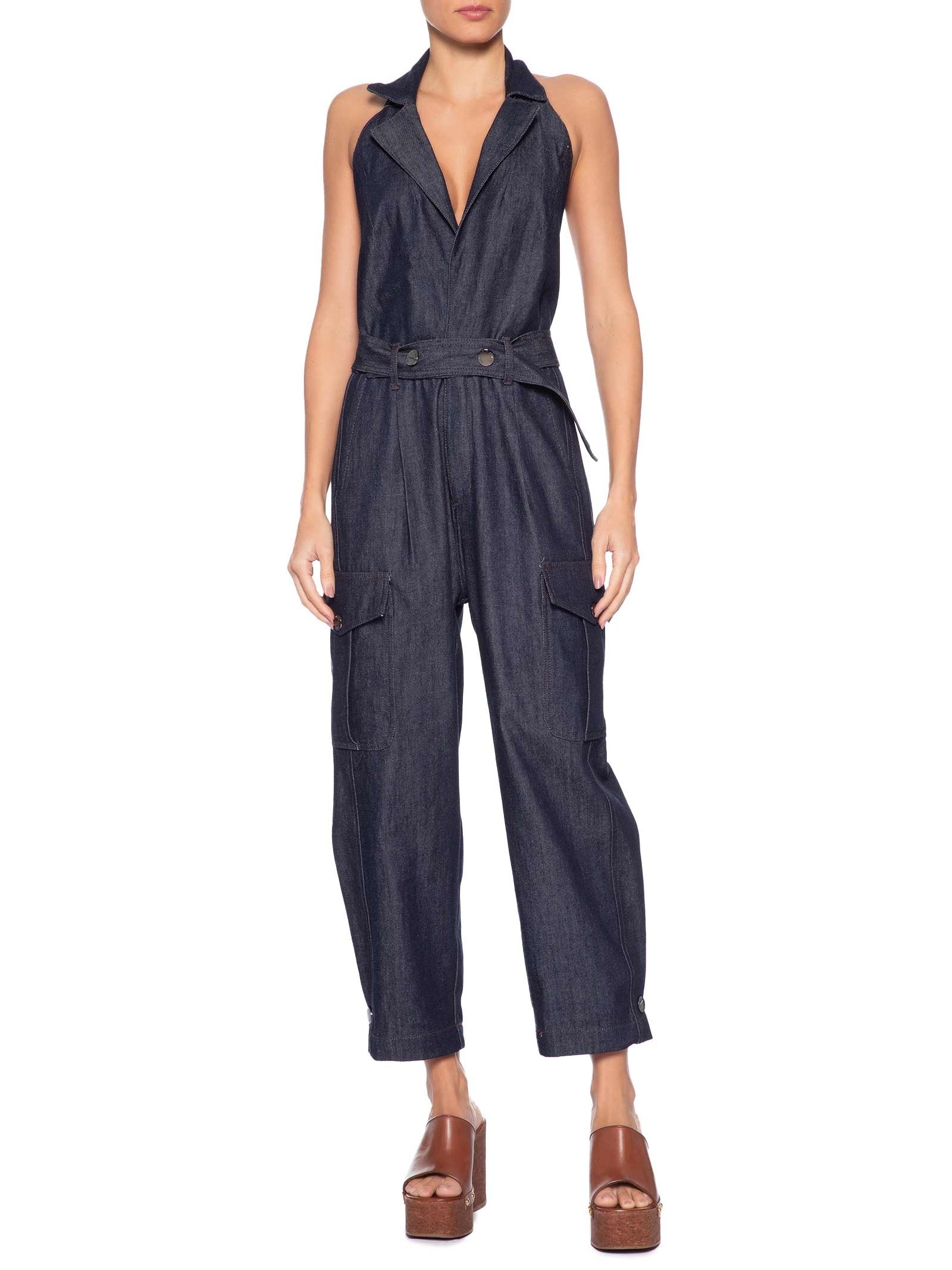 Macacão Feminino Jeans Raw Cinto Azul Animale