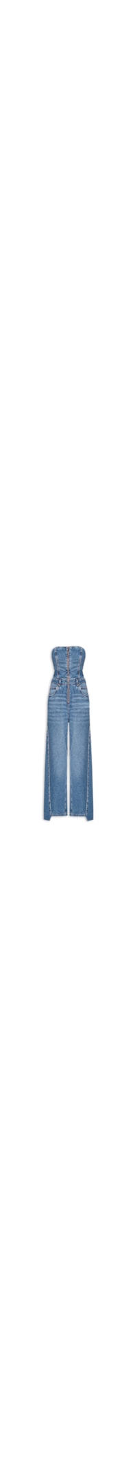 Macacão Feminino Jeans Wide Leg - Azul