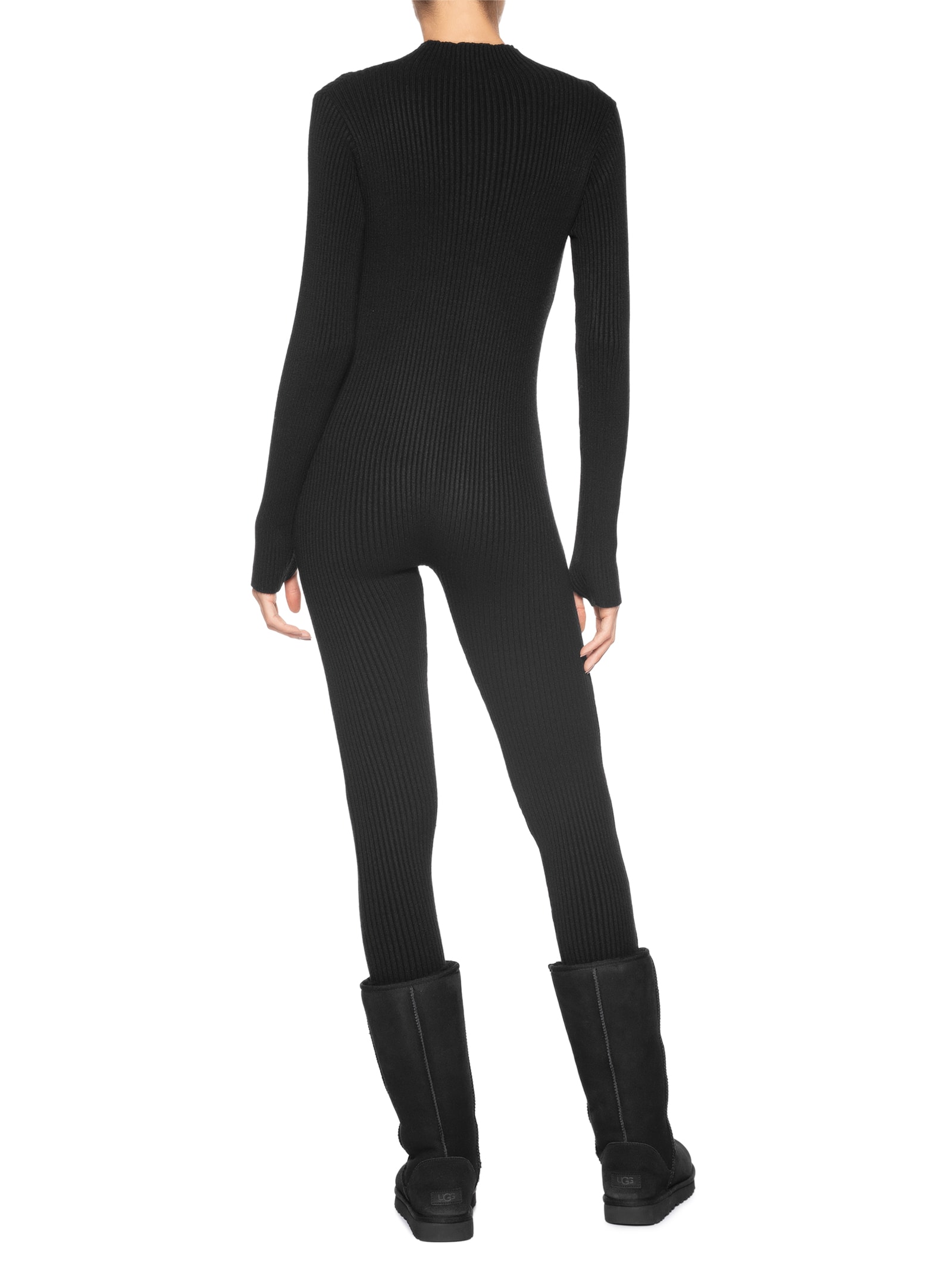 Macacão Feminino Justo Ao Corpo Em Tricot Preto '2Essential