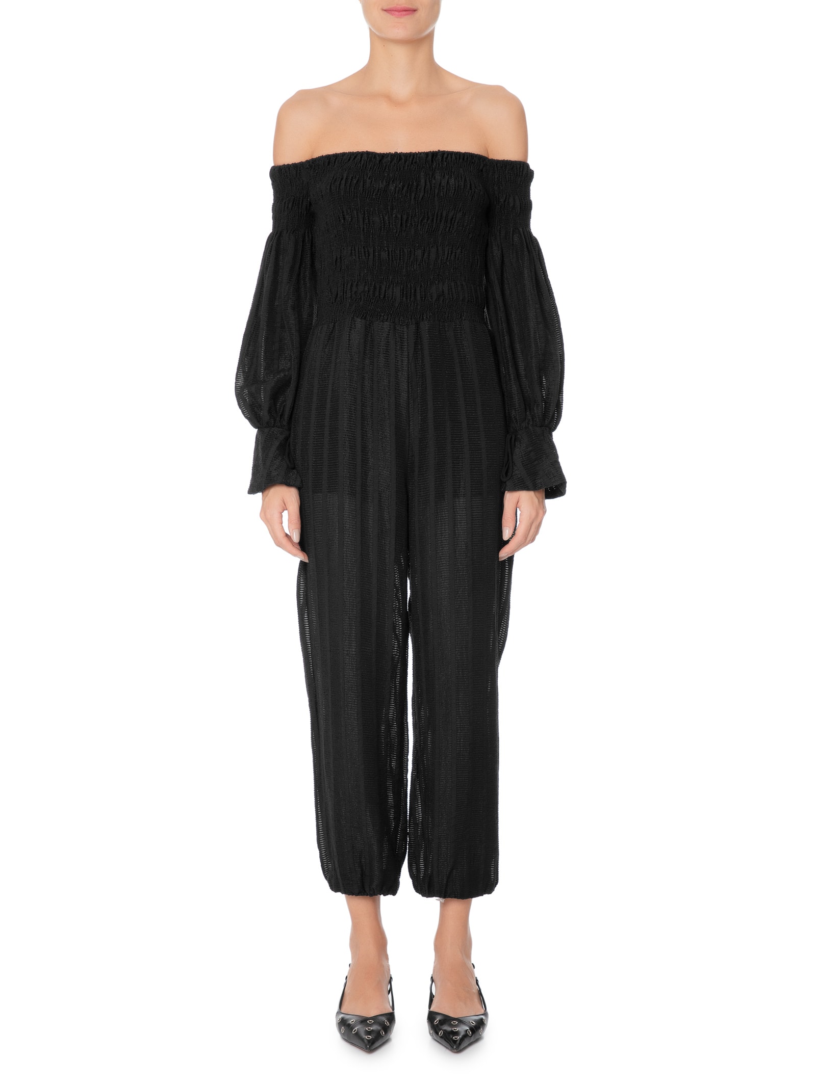Animale - Macacão Feminino Lastex Jacquard - Preto