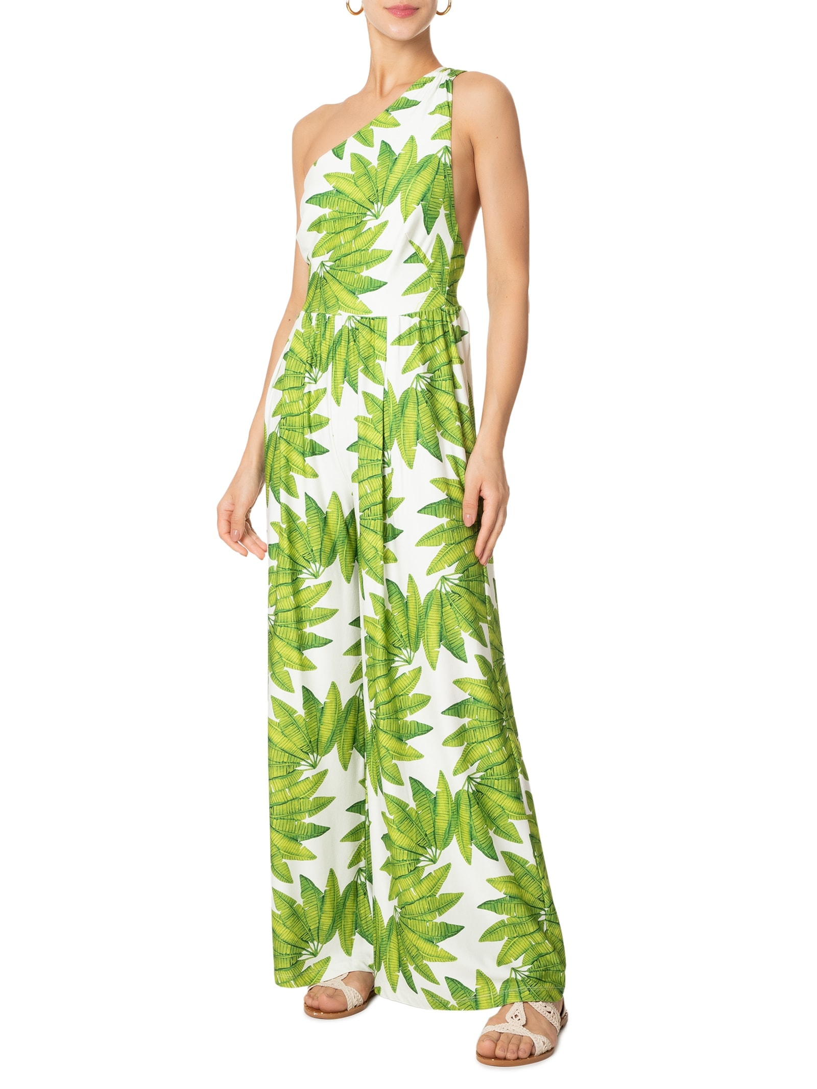 Macacão Feminino Leque De Palmeira Verde  Farm