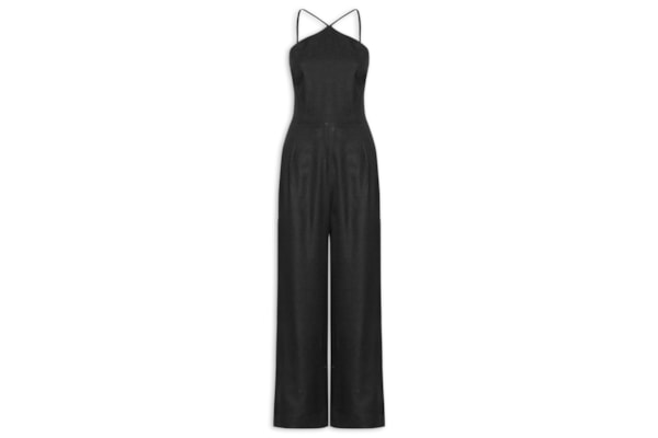 Macacão Feminino Linho Diferenciado - Preto