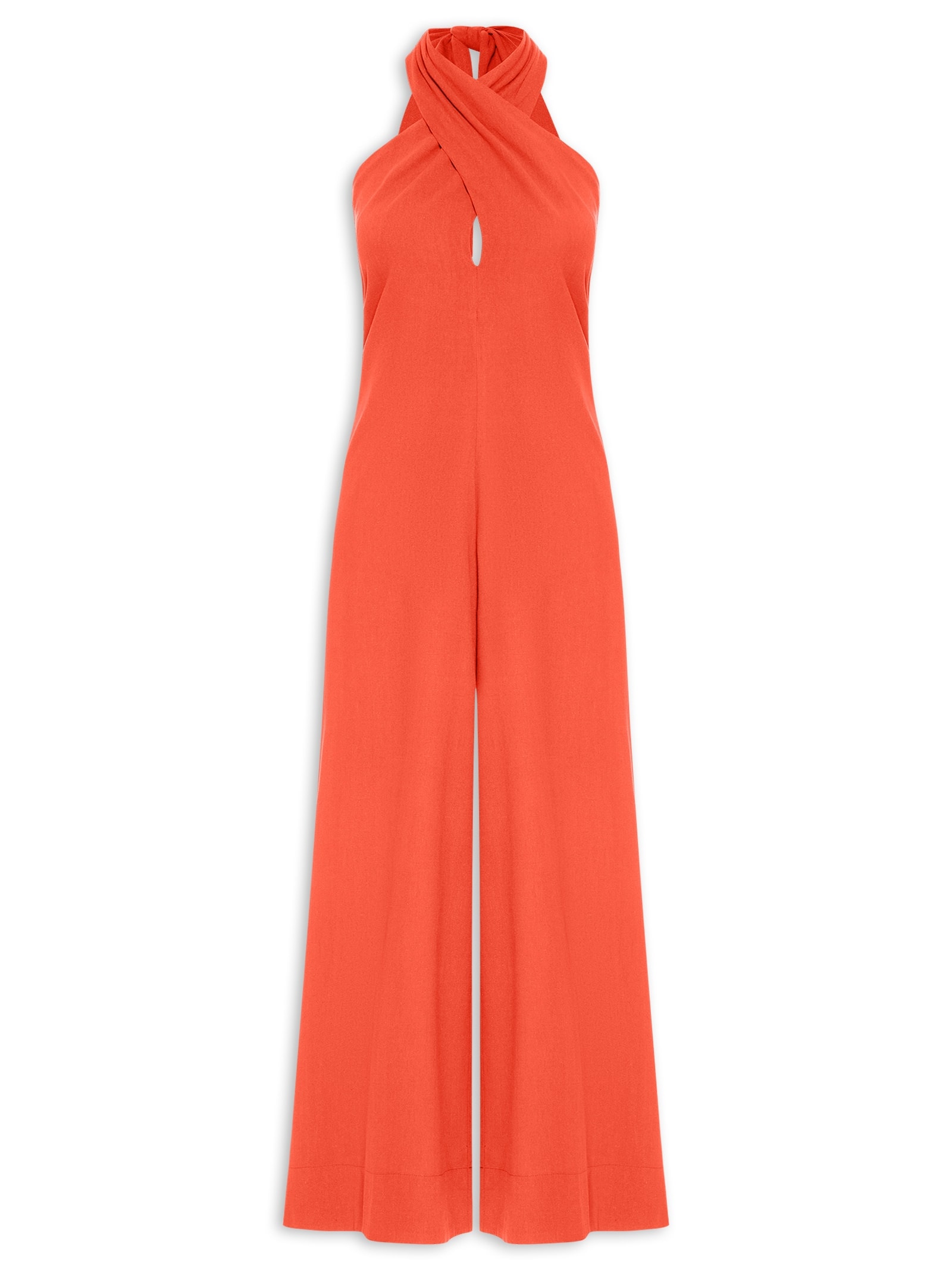 Macacão Feminino Linho Transpasse Vermelho Dress To