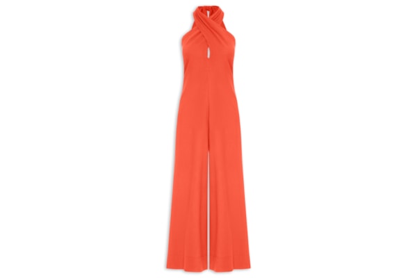 Macacão Feminino Linho Transpasse - Vermelho