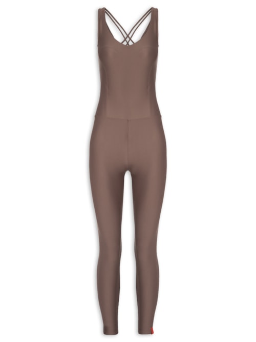 Macacão Feminino Liso – Marrom