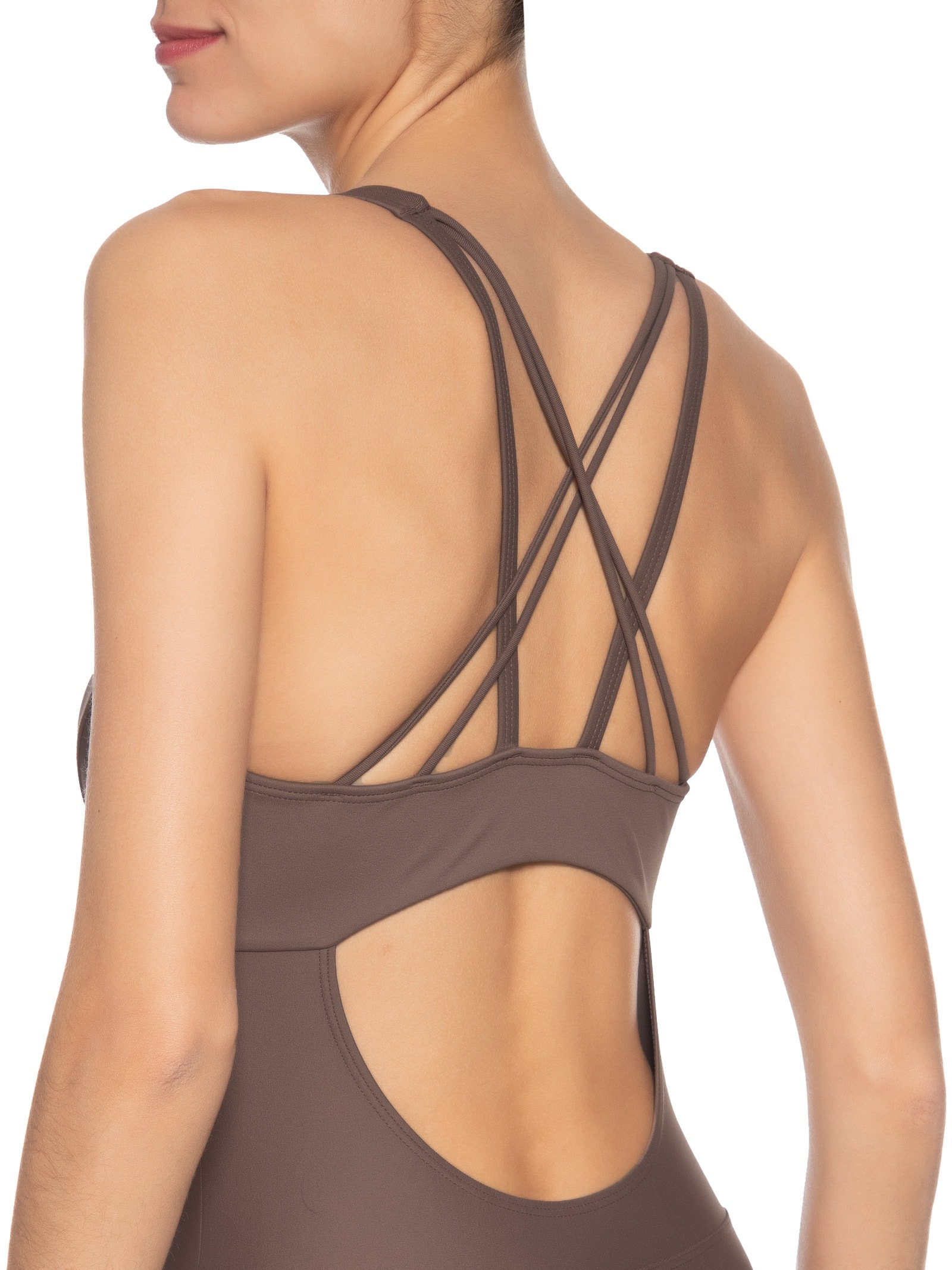 Macacão Feminino Liso Marrom Body For Sure