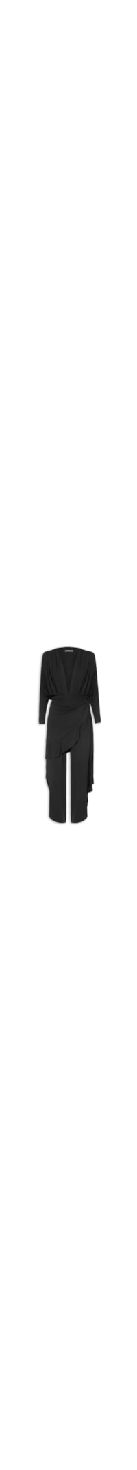 Macacão Feminino Longo Com Lenço - Preto