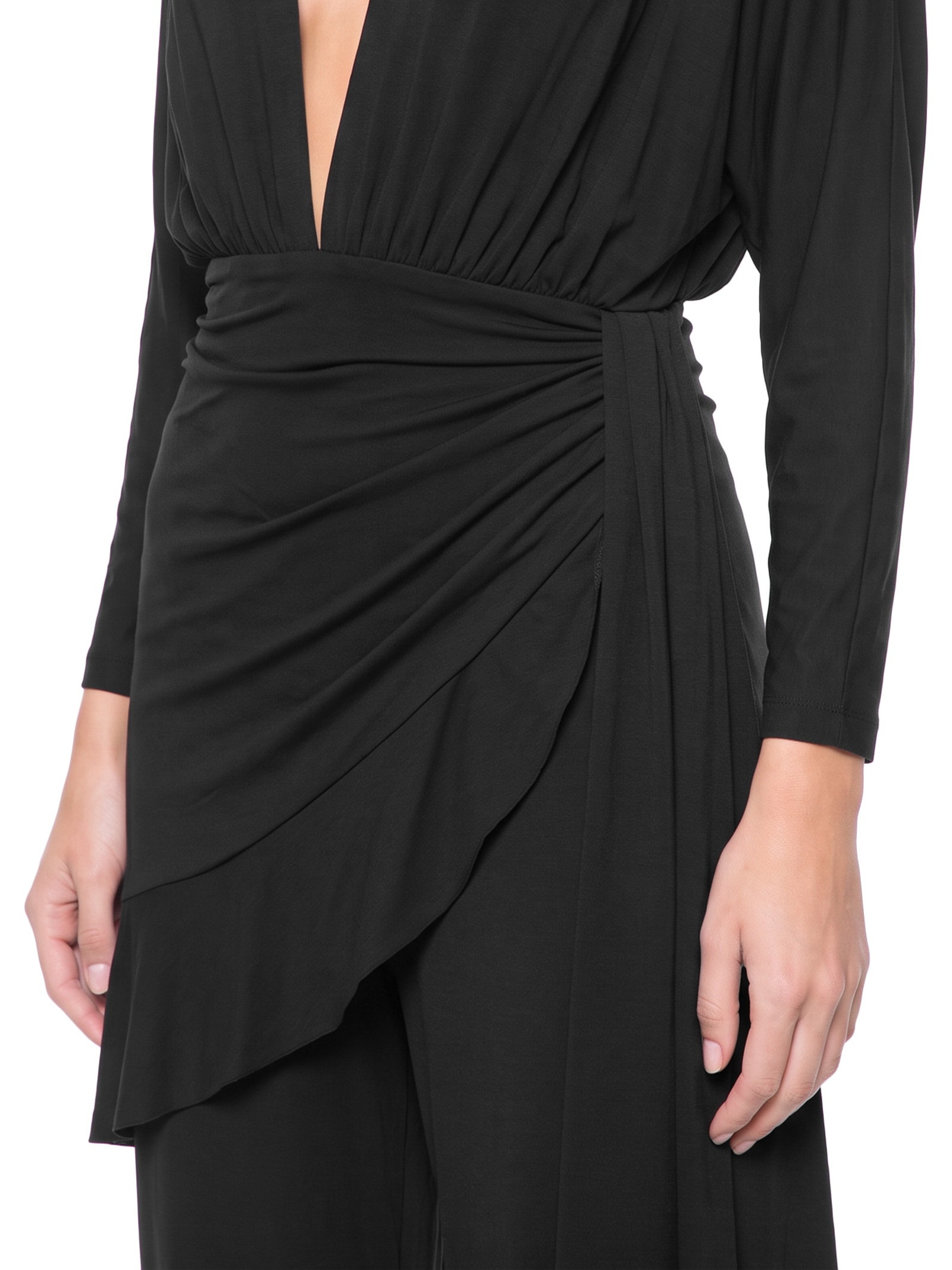 Macacão Feminino Longo Com Lenço Preto Lança Perfume