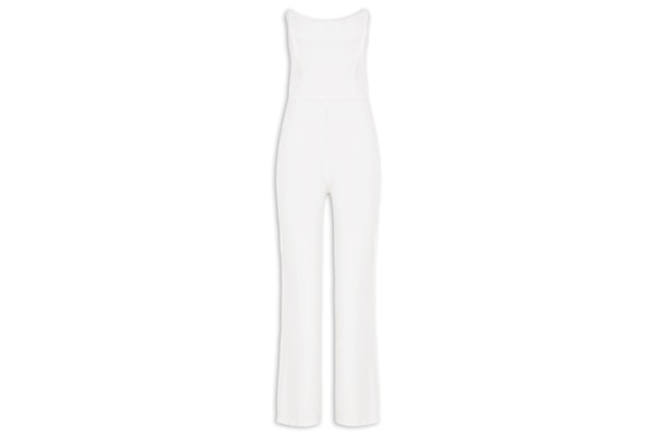Macacão Feminino Longo Corset - Off White