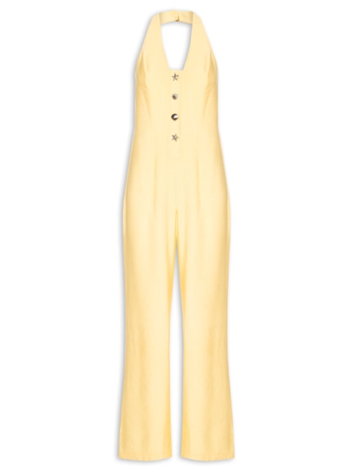 Macacão Feminino Longo Frente Única – Amarelo