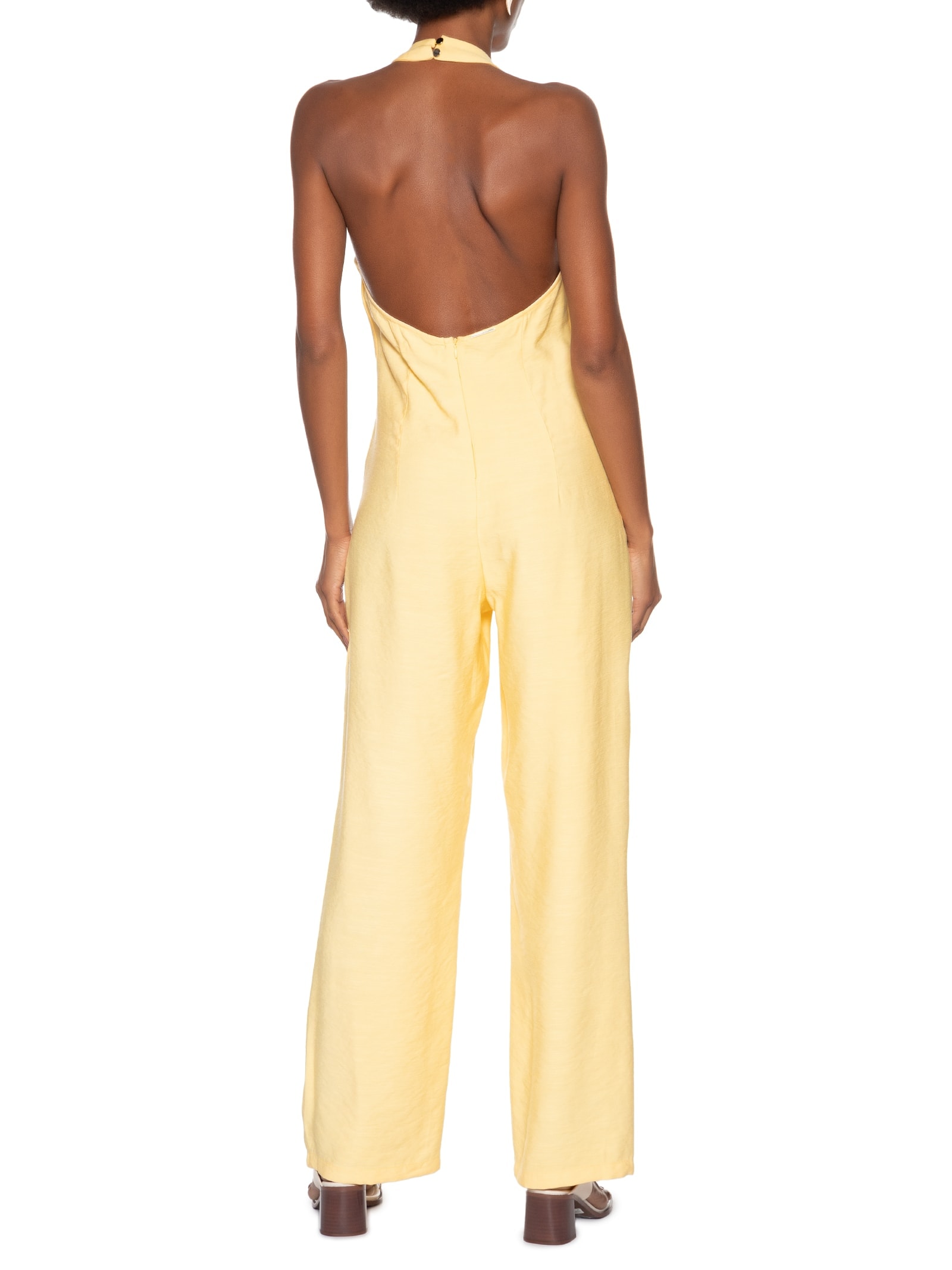 Macacão Feminino Longo Frente Única Amarelo My Favorite