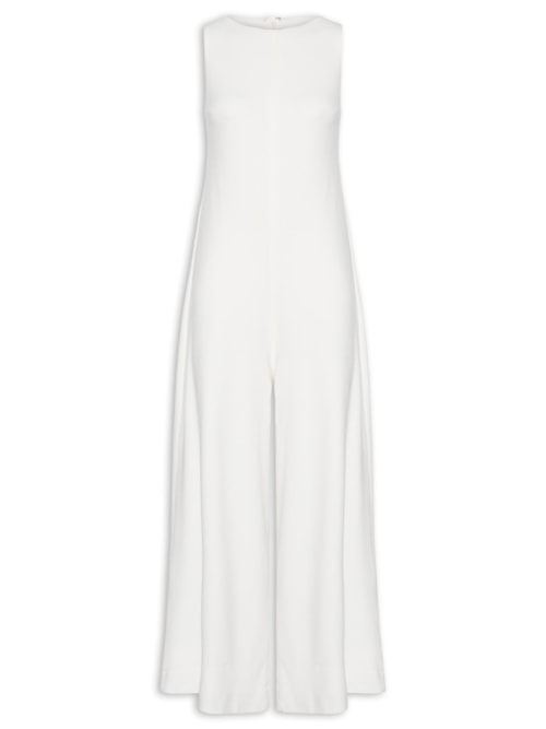 Macacão Feminino Malha Amplo – Branco