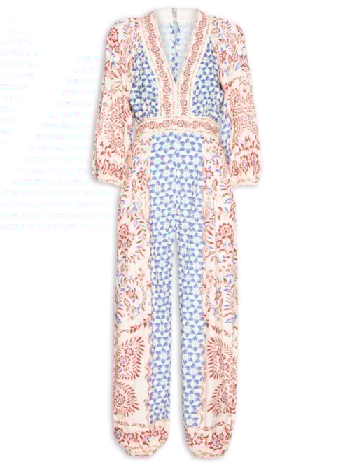 Macacão Feminino Manga Borbolina – Azul