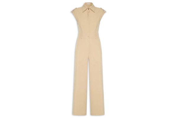 Macacão Feminino Manga Curta - Bege