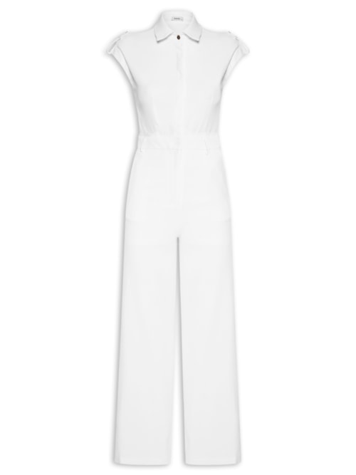 Macacão Feminino Manga Curta – Branco