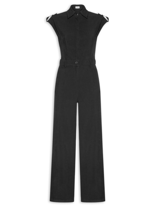 Macacão Feminino Manga Curta – Preto