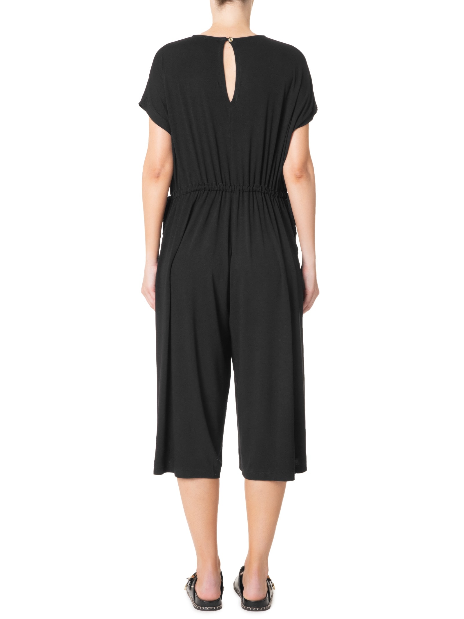 Macacão Feminino Midi Com Ajuste Na Cintura Preto Basiq