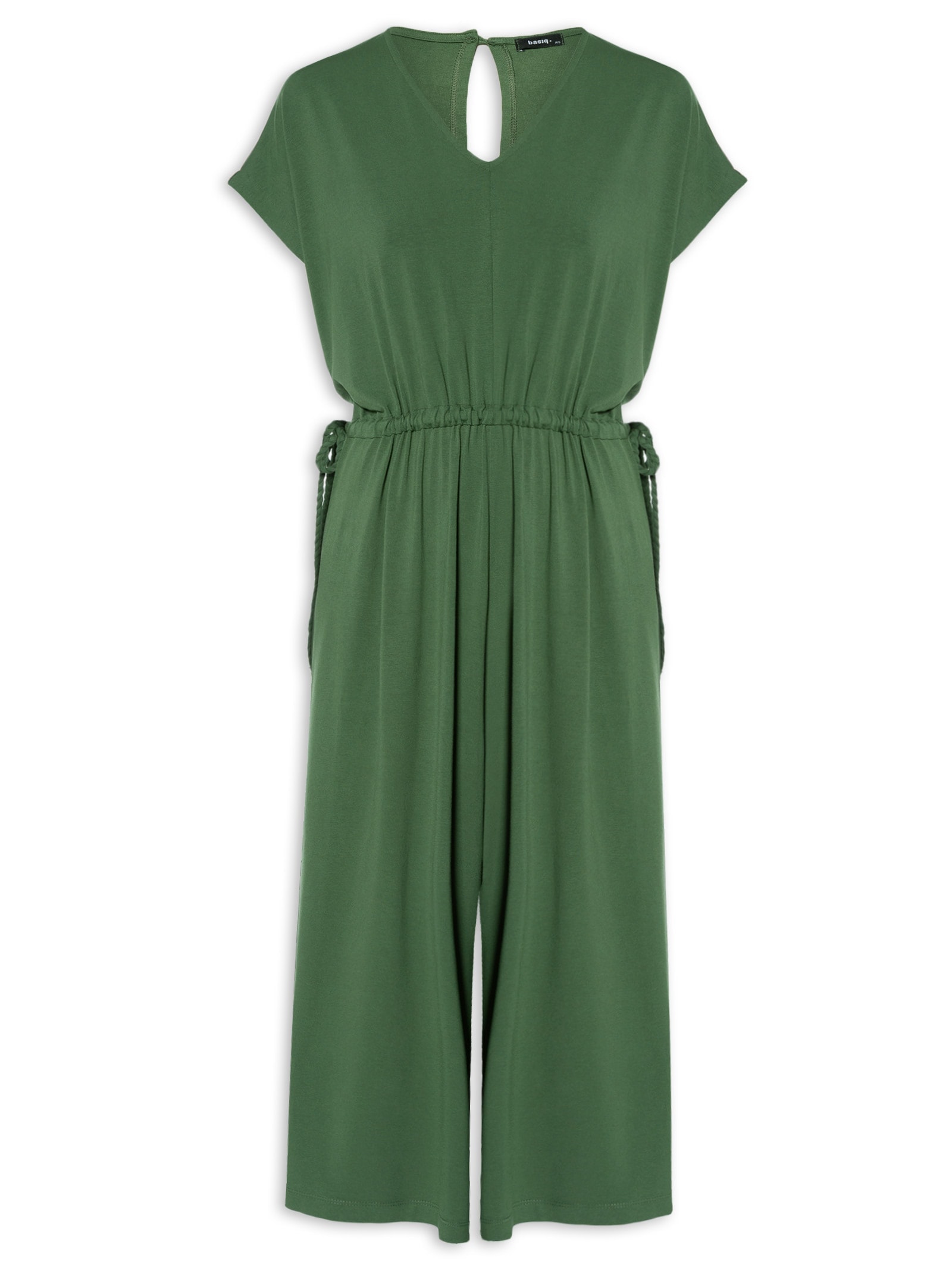 Macacão Feminino Midi Com Ajuste Na Cintura Verde Basiq