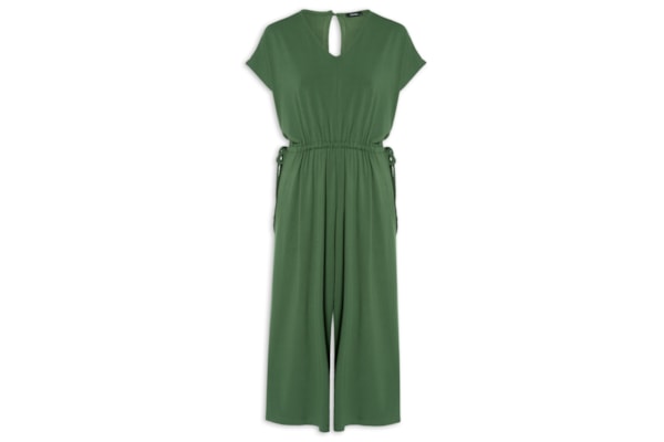 Macacão Feminino Midi Com Ajuste Na Cintura - Verde
