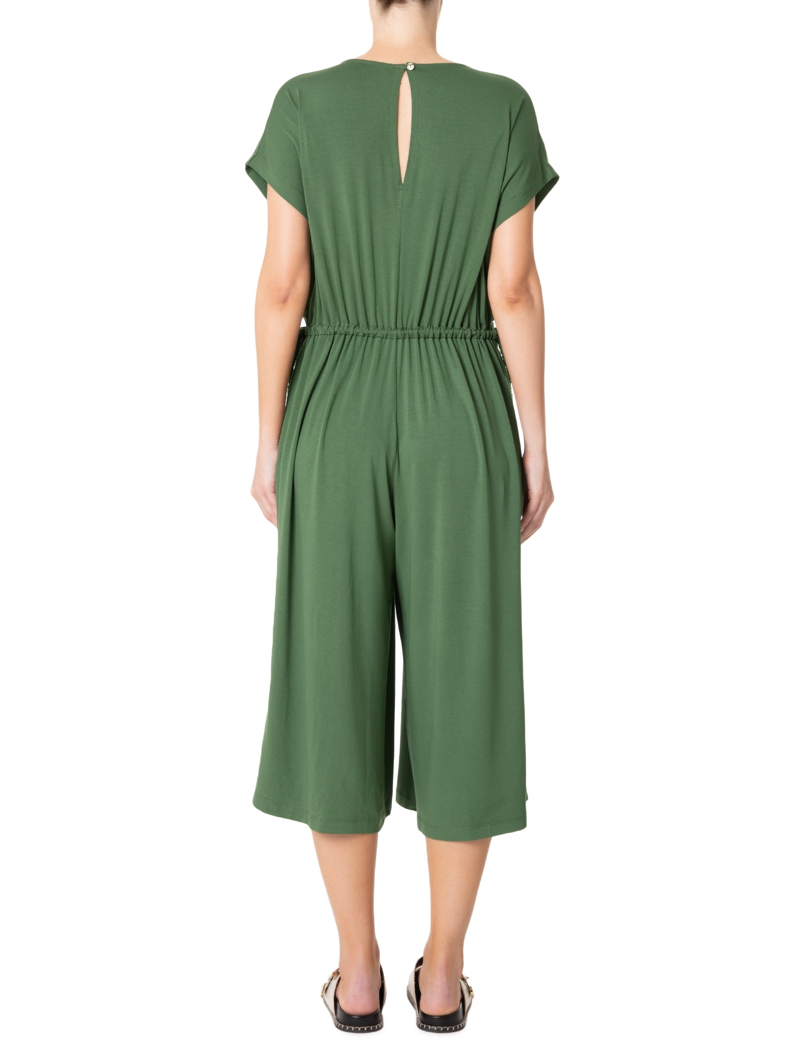 Macacão Feminino Midi Com Ajuste Na Cintura Verde Basiq