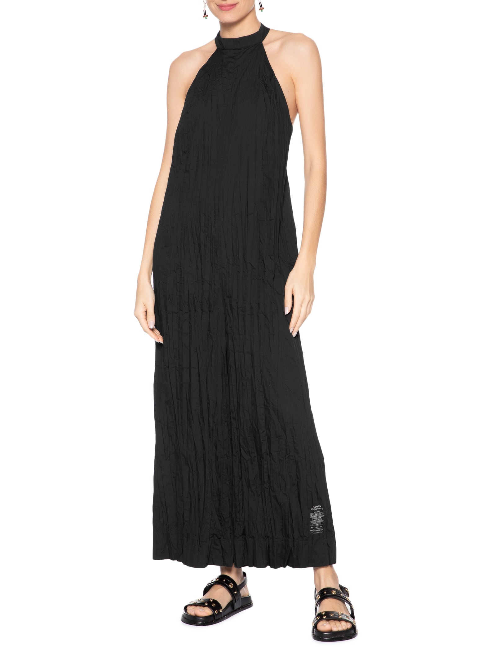 Macacão Feminino Nadador Wrinkle Tricoline Preto Osklen