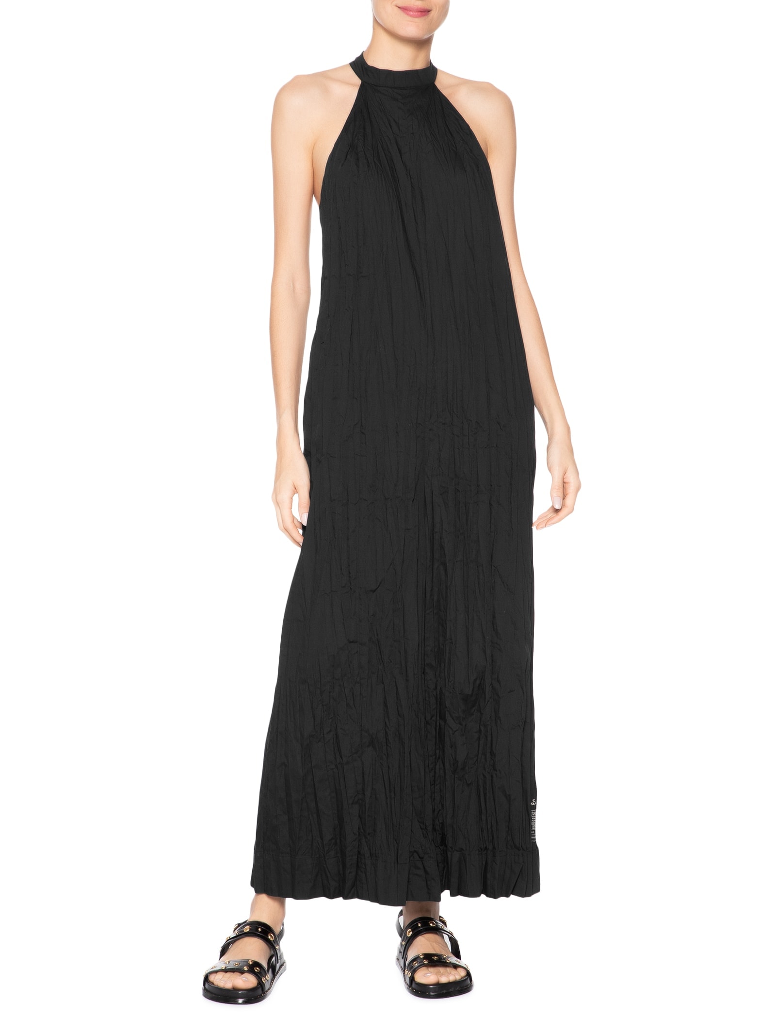 Macacão Feminino Nadador Wrinkle Tricoline Preto Osklen