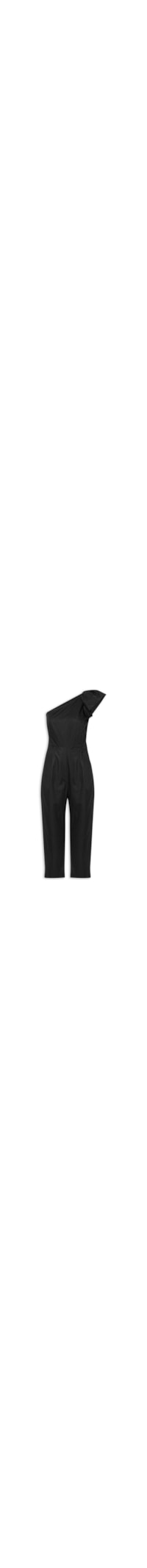 Macacão Feminino Ombro Só Babados - Preto