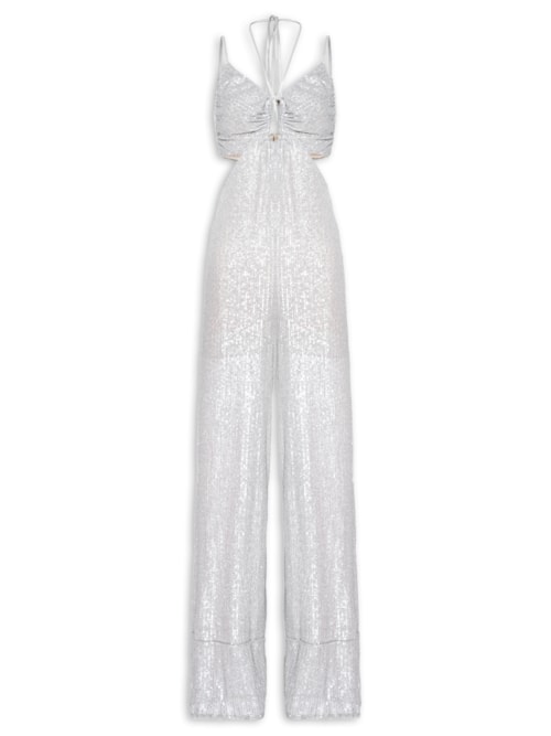 Macacão Feminino Paetê – Prata