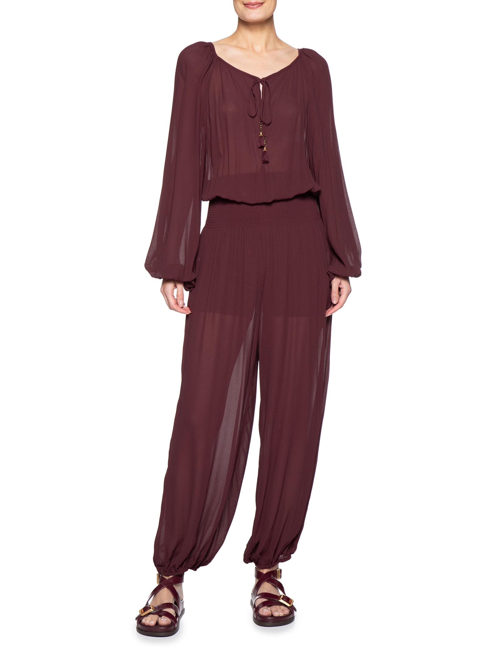 Macacão Feminino Pala GGT Lastex – Marrom Dress To