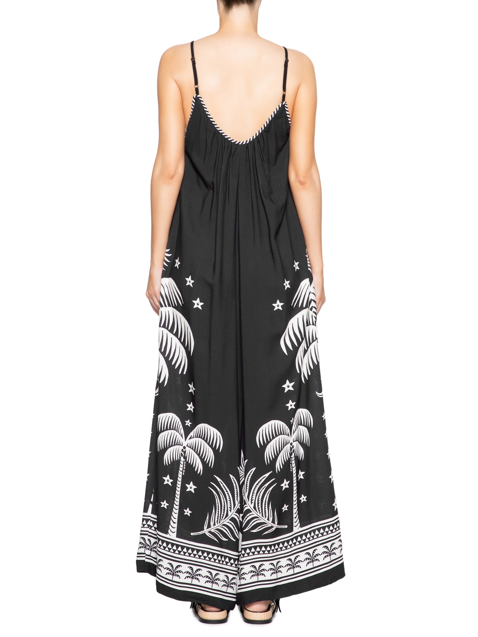 Macacão Feminino Pantalona Coqueiral Preto Farm