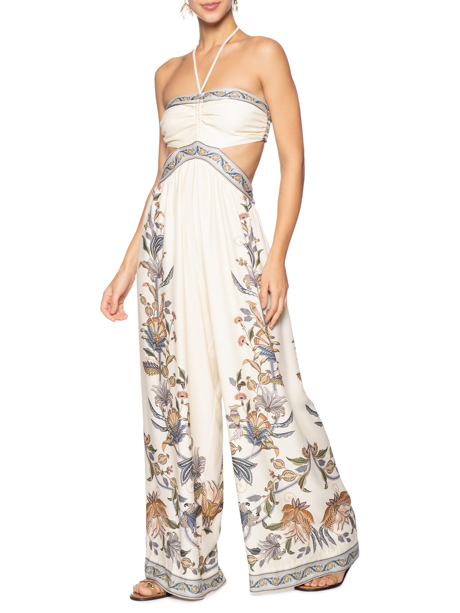 Macacão Feminino Pantalona Flor Do Deserto Off White Farm
