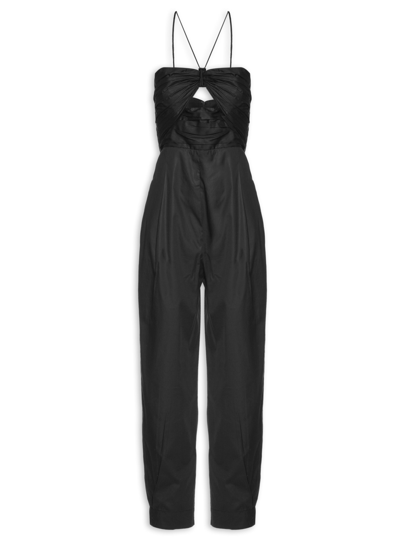 Macacão Feminino Perna Afunilada de Algodão Preto Animale