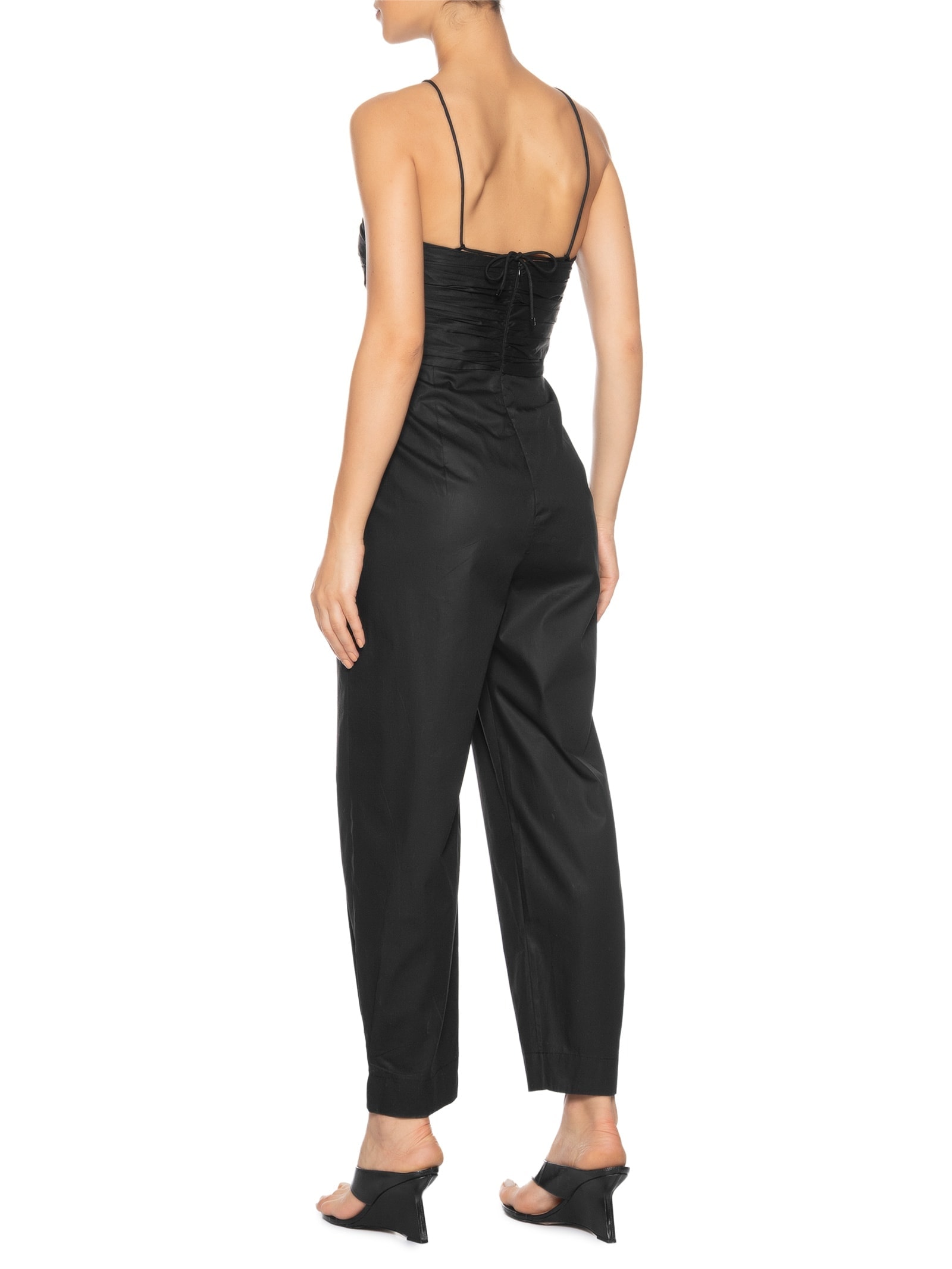 Macacão Feminino Perna Afunilada de Algodão Preto Animale