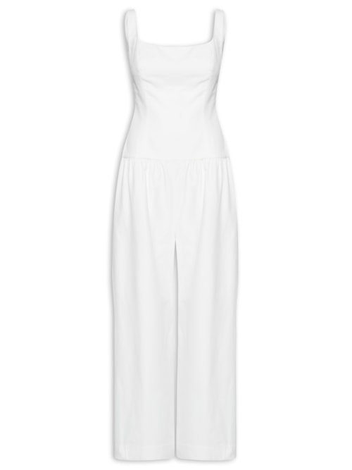 Macacão Feminino Perna Ampla – Off White