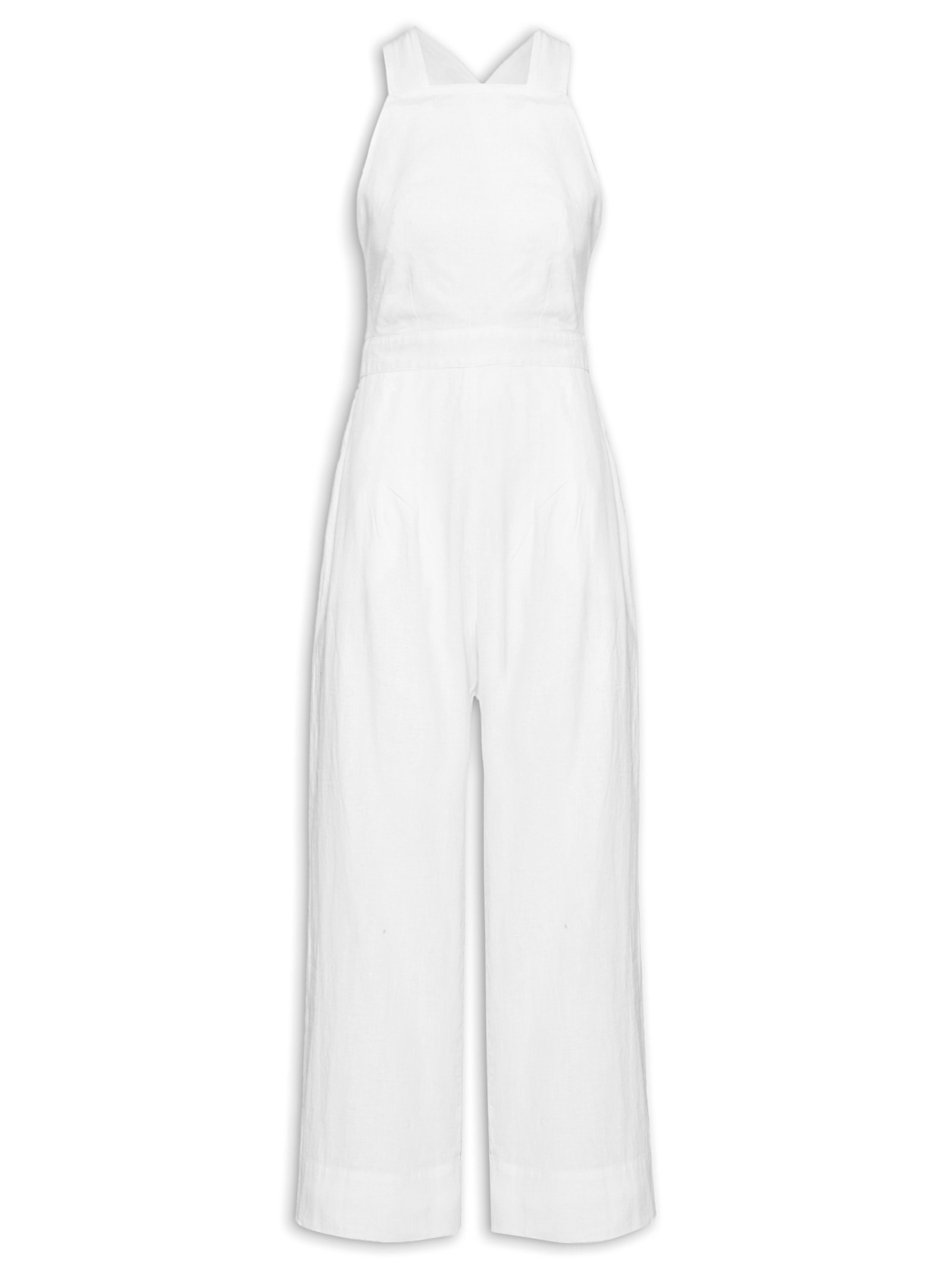 Macacão Feminino Pespontado Branco Osklen