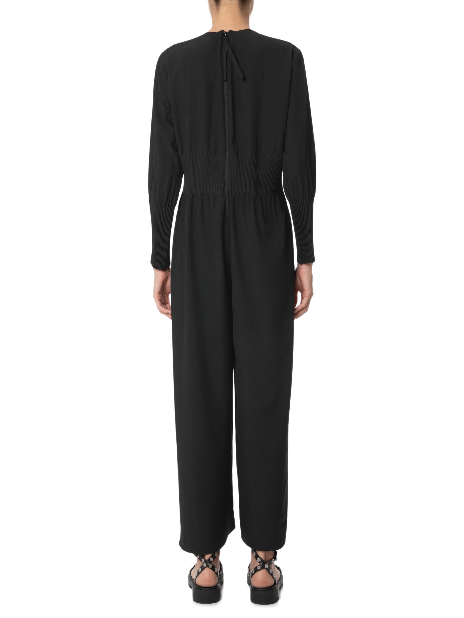 Macacão Feminino Plissê Manga Longa Preto Osklen