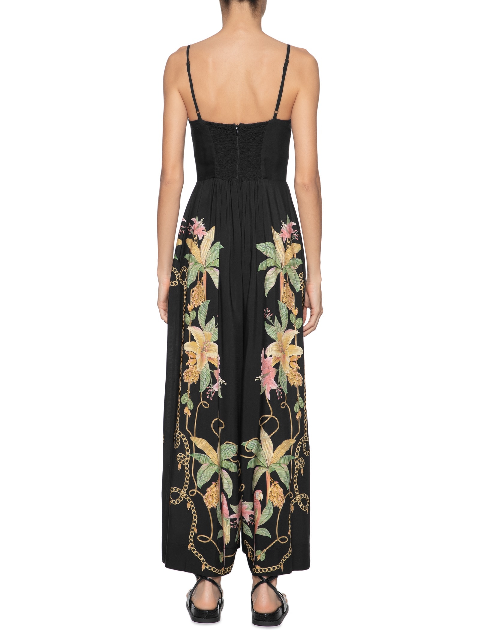 Macacão Feminino Riqueza  Tropical Preto  Farm