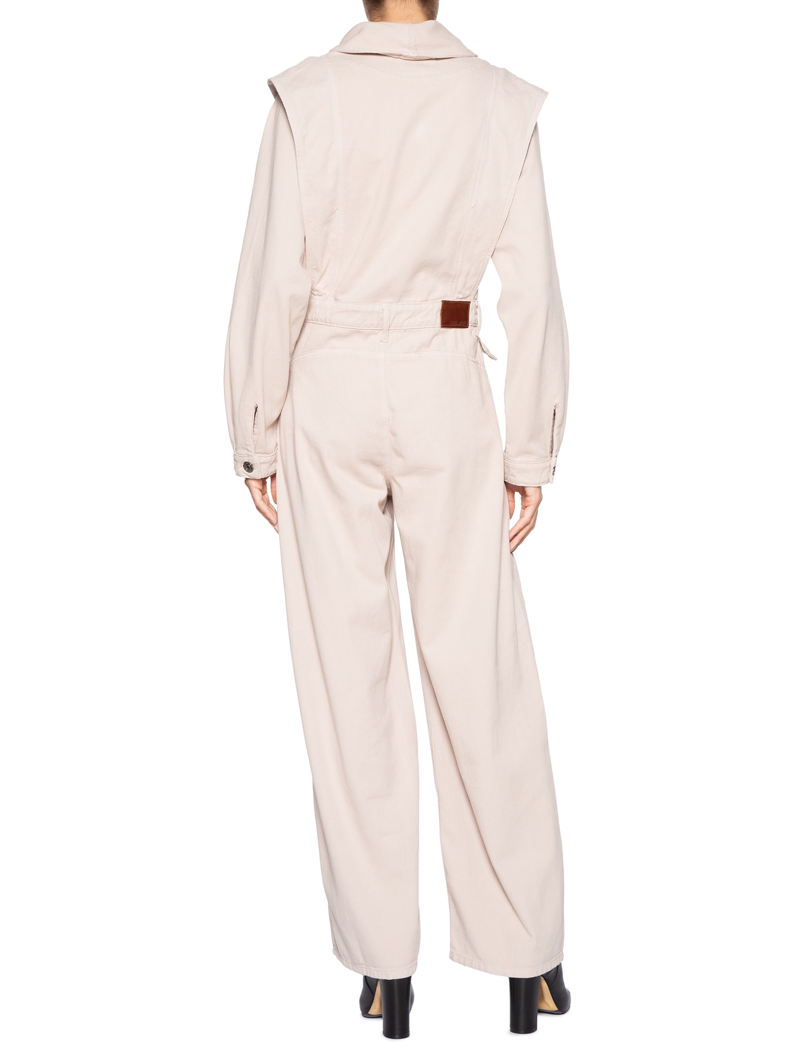Macacão Feminino Sarja Baggy Transpasse Fivela Cinza Animale Jeans