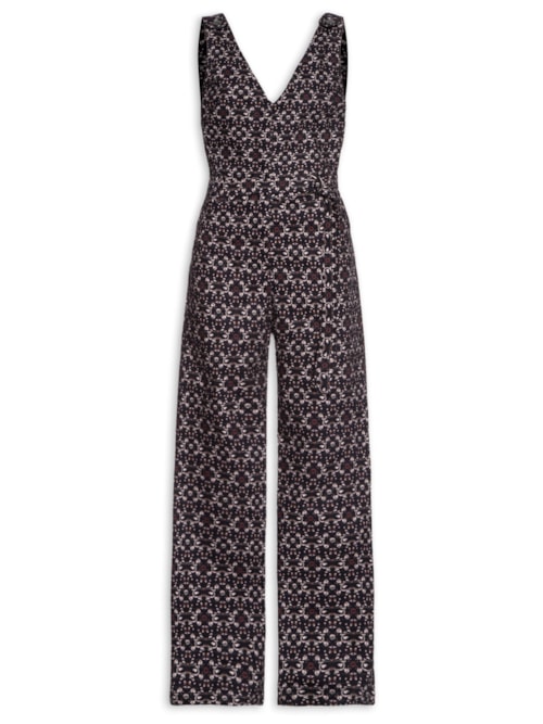 Macacão Feminino Sarja Flora – Preto