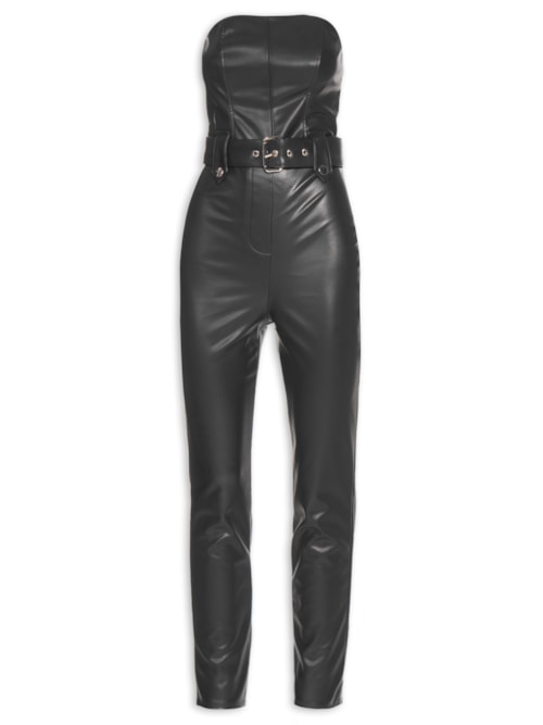 Macacão Feminino Sem Alça Com Cinto – Preto