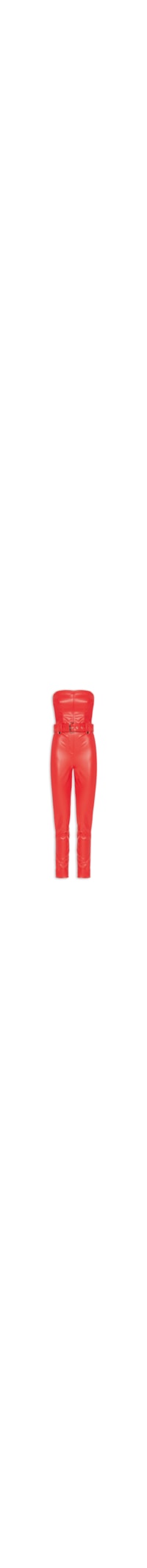 Macacão Feminino Sem Alça Com Cinto - Vermelho